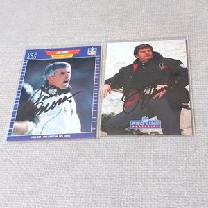 2 NFL Coaches Autographed Cards Mora Glanville
